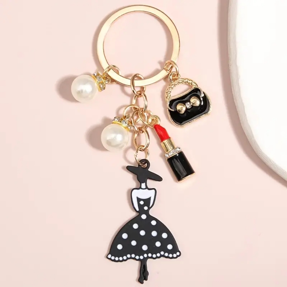 Brand new! Modern Lady Lipstick Bag Keychain Charm Earbud Case Cover